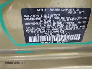2021 Subaru Crosstrek Premium z VIN JF2GTAEC3MH302874, wystawiony jako IAAI lot #42452069 z przebiegiem 43 618 mil mil oraz . Historia ofert i sprzedaży dostępna na DreamBid. Obrazek 9.