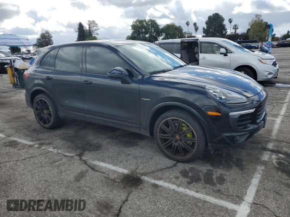 2017 Porsche Cayenne S E-Hybrid with VIN WP1AE2A26HLA74128, listed as a Copart auction lot 46486355 with 57,482 mi miles and Salvage title. Bid and sale history available at DreamBid. Image 4.