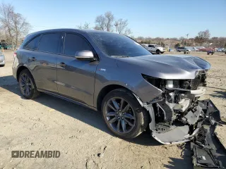 2019 Acura MDX Technology with VIN 5J8YD4H00KL016897, listed as a Copart auction lot 49585635 with 77,427 mi miles and Salvage title. Bid and sale history available at DreamBid. Image 4.