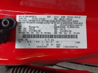 2012 Ford Focus SEL with VIN 1FAHP3H20CL424115, listed as a IAAI auction lot 41913221 with 152,619 mi miles. Bid and sale history available at carsss.com. Image 9.
