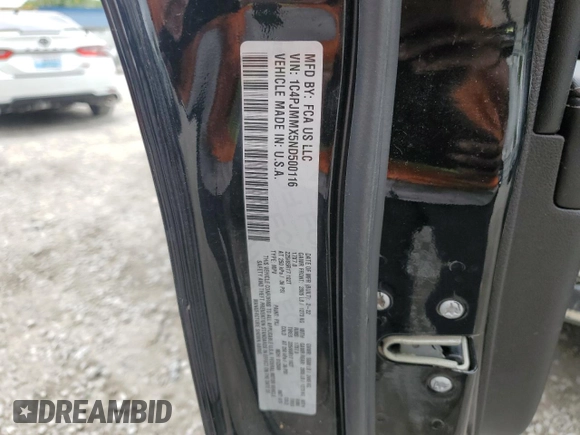 2022 Jeep Cherokee Latitude Lux with VIN 1C4PJMMX5ND500116, listed as a Copart auction lot 55146115 with Not provided miles and Salvage title. Bid and sale history available at DreamBid. Image 13.