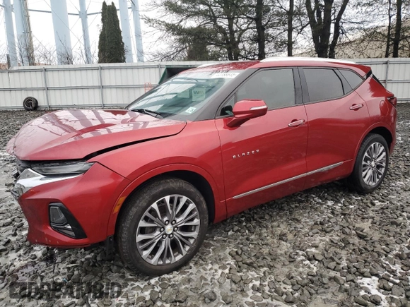 2020 Chevrolet Blazer Premier with VIN 3GNKBLRS2LS559871, listed as a Copart auction lot 44188845 with 27,200 mi miles and Salvage title. Bid and sale history available at DreamBid. Image 1.