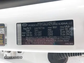 2024 Hyundai Tucson SEL with VIN 5NMJB3DE1RH311620, listed as a IAAI auction lot 41486965 with 33,988 mi miles and . Bid and sale history available at DreamBid. Image 9.