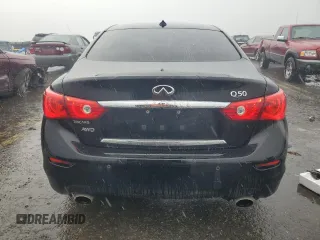 2014 Infiniti Q50 Premium with VIN JN1BV7AR9EM707892, listed as a Copart auction lot 63298055 with 144,391 mi miles and Salvage title. Bid and sale history available at DreamBid. Image 6.