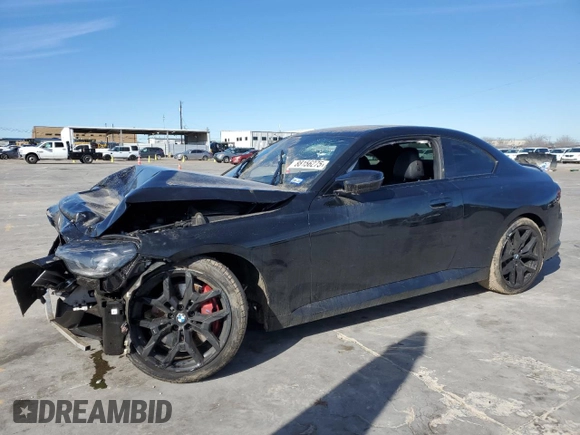 2025 BMW 2 Series M240i xDrive with VIN 3MW53CM03S8F00863, listed as a Copart auction lot 88156275 with 0 mi miles and Salvage Title. Bid and sale history available at carsss.com. Image 1.