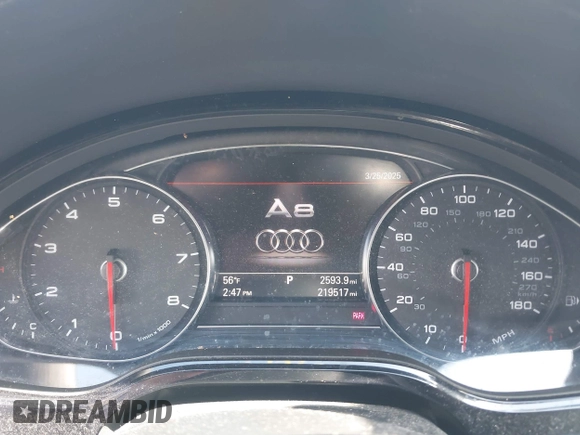 2016 Audi A8 L 4.0T Sport with VIN WAU43AFD1GN022253, listed as a IAAI auction lot 41858053 with 219,517 mi miles. Bid and sale history available at carsss.com. Image 7.