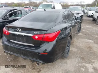 2015 Infiniti Q50 with VIN JN1BV7AP3FM347809, listed as a IAAI auction lot 41821304 with 107,733 mi miles and . Bid and sale history available at carsss.com. Image 4.