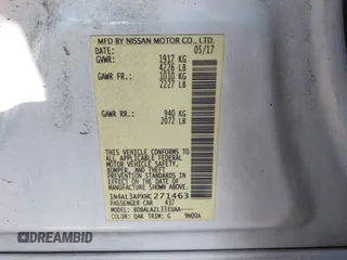 2017 Nissan Altima S with VIN 1N4AL3APXHC271463, listed as a IAAI auction lot 42254890 with 186,112 mi miles and . Bid and sale history available at DreamBid. Image 9.