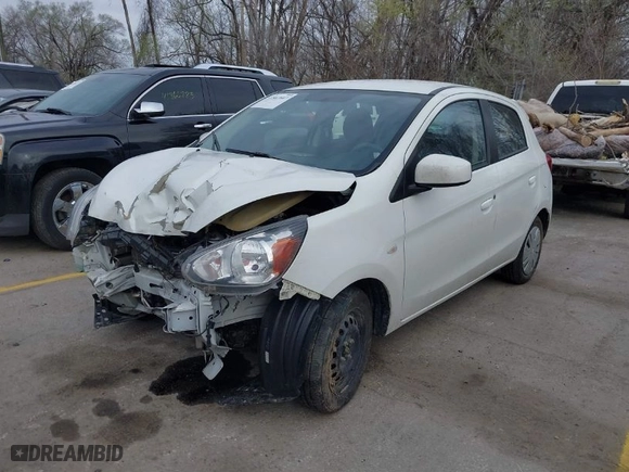 2019 Mitsubishi Mirage ES with VIN ML32A3HJ8KH016670, listed as a IAAI auction lot 41867607 with 76,571 mi miles. Bid and sale history available at carsss.com. Image 2.