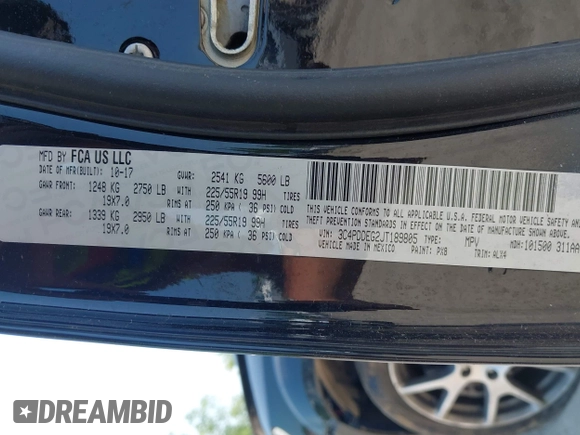2018 Dodge Journey GT with VIN 3C4PDDEG2JT189805, listed as a IAAI auction lot 42487467 with 97,542 mi miles and . Bid and sale history available at DreamBid. Image 9.