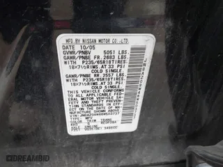 2006 Nissan Murano SL with VIN JN8AZ08W46W503737, listed as a IAAI auction lot 41715431 with 215,212 mi miles. Bid and sale history available at carsss.com. Image 9.