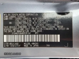 2004 Lexus RX 330 with VIN JTJHA31U640028164, listed as a Copart auction lot 68371084 with 192,372 mi miles and Salvage Title. Bid and sale history available at carsss.com. Image 14.
