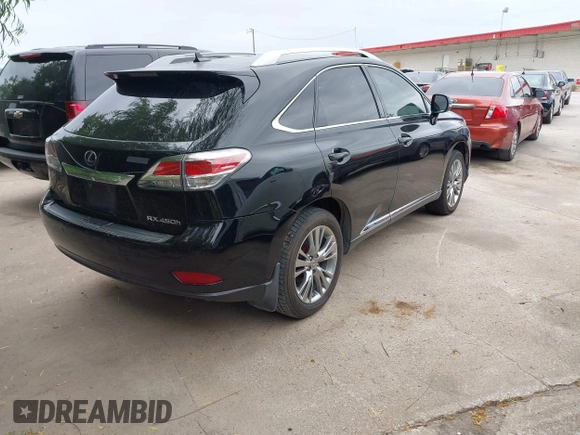 2013 Lexus RX 450h with VIN JTJBC1BA0D2443302, listed as a IAAI auction lot 42602133 with 278,477 mi miles and . Bid and sale history available at DreamBid. Image 4.