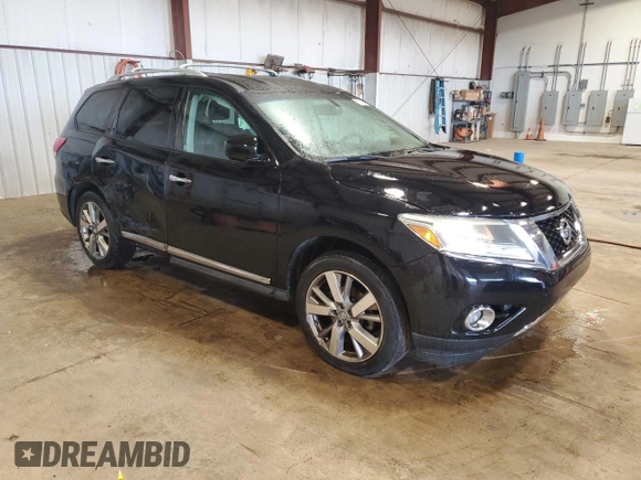 2013 Nissan Pathfinder Platinum with VIN 5N1AR2MM3DC637659, listed as a Copart auction lot 57296695 with 146,829 mi miles and Salvage title. Bid and sale history available at DreamBid. Image 4.