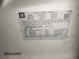 2013 Chevrolet Equinox LT with VIN 1GNFLEEK1DZ118933, listed as a IAAI auction lot 42026032 with 145,466 mi miles and . Bid and sale history available at DreamBid. Image 9.