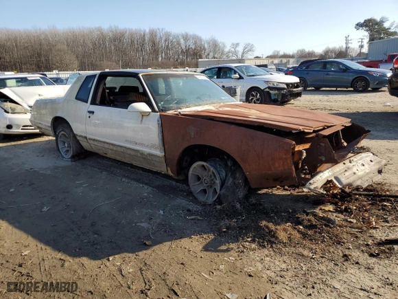 1986 Chevrolet Monte Carlo Sport SS with VIN 1G1GZ37G0GR109100, listed as a Copart auction lot 42387345 with 0 mi miles and Non Repairable. Bid and sale history available at carsss.com. Image 4.