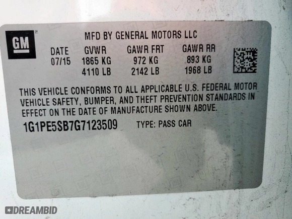 2016 Chevrolet Cruze Limited LT with VIN 1G1PE5SB7G7123509, listed as a Copart auction lot 45837585 with 124,291 mi miles and Salvage Title. Bid and sale history available at carsss.com. Image 12.