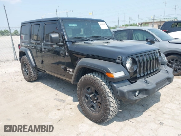 2018 Jeep Wrangler Unlimited Sport S z VIN 1C4HJXDG4JW191470, wystawiony jako IAAI lot #42295447 z przebiegiem 129 024 mil mil oraz . Historia ofert i sprzedaży dostępna na DreamBid. Obrazek 1.