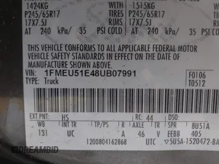 2008 Ford Explorer Sport Trac XLT z VIN 1FMEU51E48UB07991, wystawiony jako IAAI lot #42131000 z przebiegiem Nie podano mil oraz . Historia ofert i sprzedaży dostępna na DreamBid. Obrazek 9.