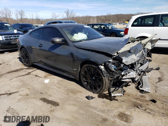 2022 BMW M4 Competition xDrive with VIN WBS43AZ0XNCJ95430, listed as a Copart auction lot 46249254 with 5,442 mi miles. Bid and sale history available at carsss.com. Image 4.