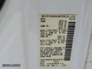 2019 Nissan NV Cargo SV with VIN 1N6BF0KM5KN804403, listed as a Copart auction lot 72478554 with 120,573 mi miles and Clean Title. Bid and sale history available at carsss.com. Image 13.