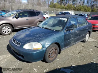 1997 Honda Civic LX with VIN 2HGEJ6673VH533278, listed as a Copart auction lot 46778035 with 212,859 mi miles and Salvage Title. Bid and sale history available at carsss.com. Image 1.