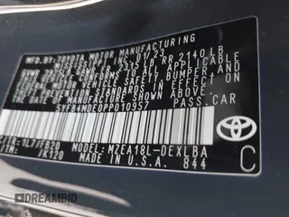 2023 Toyota Corolla LE with VIN 5YFB4MDE0PP010957, listed as a IAAI auction lot 42152487 with 55,509 mi miles. Bid and sale history available at carsss.com. Image 9.