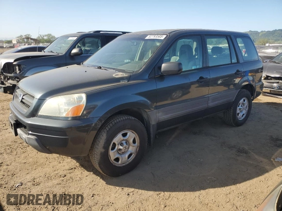 2005 Honda Pilot LX z VIN 2HKYF18165H550737, wystawiony jako Copart lot #52793585 z przebiegiem 229 982 mil mil oraz Szkoda całkowita • Salvage title. Historia ofert i sprzedaży dostępna na DreamBid. Obrazek 1.