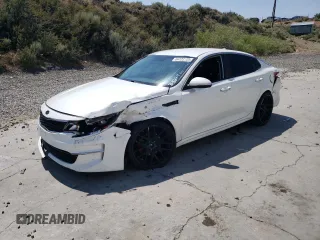2016 Kia Optima LX with VIN KNAGT4L38G5084114, listed as a Copart auction lot 64123105 with 104,823 mi miles and Salvage title. Bid and sale history available at DreamBid. Image 1.