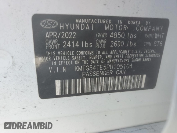 2023 Genesis G70 3.3T with VIN KMTG54TE5PU105104, listed as a Copart auction lot 79841284 with 17,724 mi miles and Salvage Title. Bid and sale history available at DreamBid. Image 14.