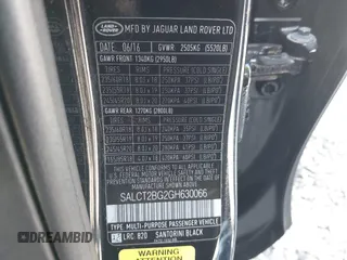2016 Land Rover Discovery Sport HSE LUX with VIN SALCT2BG2GH630066, listed as a IAAI auction lot 42107822 with 87,728 mi miles. Bid and sale history available at carsss.com. Image 9.