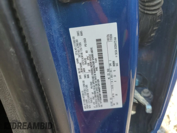 2022 Ford F-350 XL с VIN 1FT8W3BT4NEF25129, выставлен на аукционе Copart как лот 56142935 с пробегом 73 358 миль миль и Списание • Salvage title. История ставок и продаж доступна на DreamBid. Изображение 12.