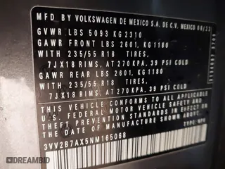 2022 Volkswagen Tiguan SE with VIN 3VV2B7AX5NM165068, listed as a IAAI auction lot 41520963 with 24,829 mi miles. Bid and sale history available at carsss.com. Image 9.