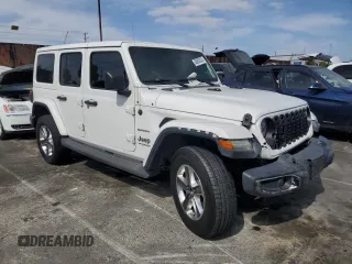 2019 Jeep Wrangler Unlimited Sahara with VIN 1C4HJXEN0KW521751, listed as a Copart auction lot 50650025 with 75,640 mi miles and Salvage Title. Bid and sale history available at DreamBid. Image 4.