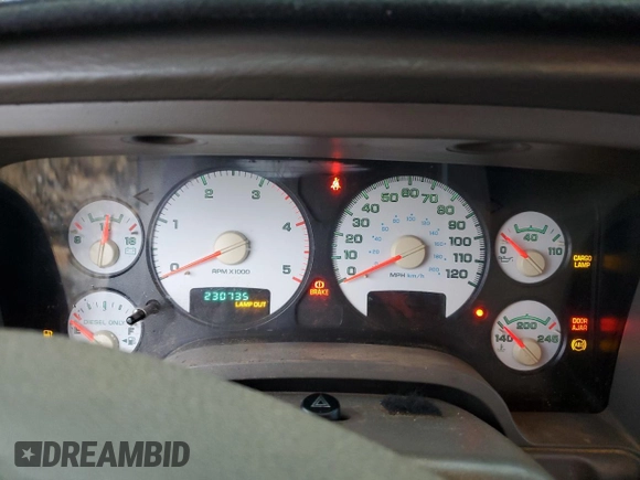 2005 Dodge 3500 SLT z VIN 3D7MR48C45G733822, wystawiony jako Copart lot #73659974 z przebiegiem 230 735 mil mil oraz Szkoda całkowita • Salvage title. Historia ofert i sprzedaży dostępna na DreamBid. Obrazek 9.