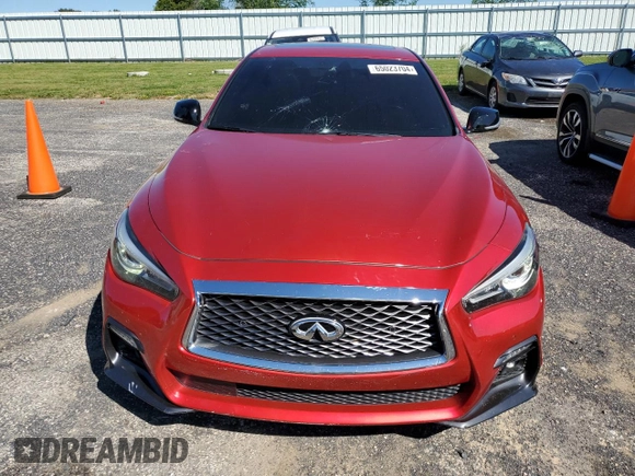 2018 Infiniti Q50 RED SPORT 400 with VIN JN1FV7ARXJM481308, listed as a Copart auction lot 65023704 with 96,204 mi miles and Salvage Title. Bid and sale history available at carsss.com. Image 5.