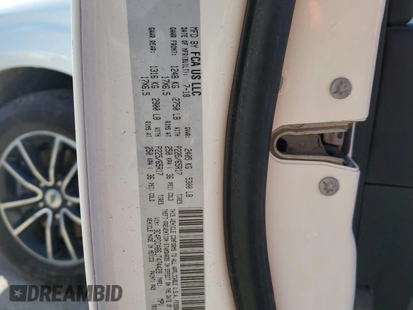 2018 Dodge Journey SE with VIN 3C4PDCAB6JT474429, listed as a Copart auction lot 47387345 with 60,727 mi miles and Salvage Title. Bid and sale history available at DreamBid. Image 13.