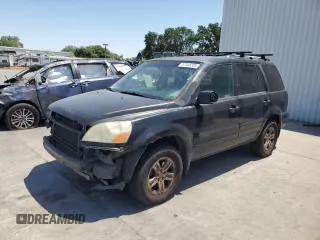 2003 Honda Pilot EX z VIN 2HKYF18583H615507, wystawiony jako Copart lot #57445585 z przebiegiem 278 079 mil mil oraz Szkoda całkowita • Salvage title. Historia ofert i sprzedaży dostępna na DreamBid. Obrazek 1.
