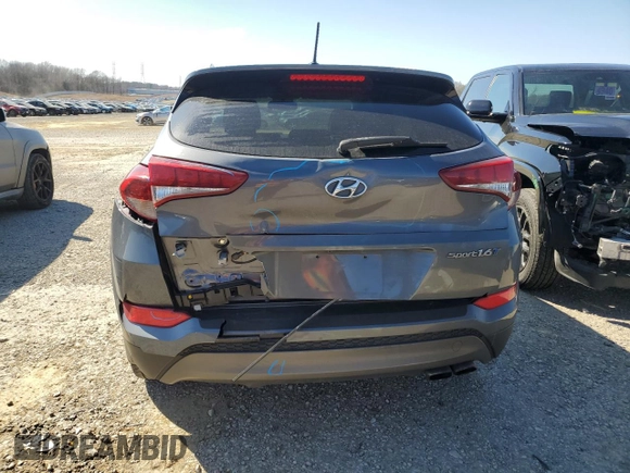 2016 Hyundai Tucson Sport with VIN KM8J33A21GU107702, listed as a Copart auction lot 46489365 with 112,534 mi miles and Salvage Title. Bid and sale history available at carsss.com. Image 6.