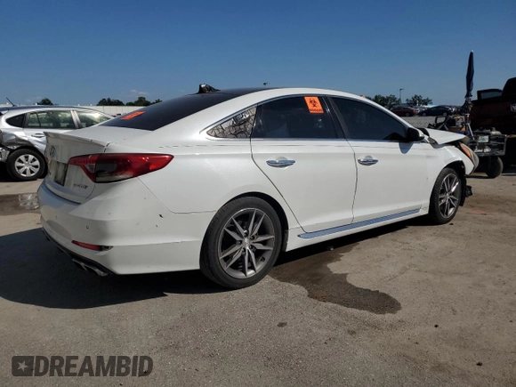 2015 Hyundai Sonata Sport with VIN 5NPE34AB2FH073595, listed as a Copart auction lot 53607015 with 281,337 mi miles and Salvage Title. Bid and sale history available at carsss.com. Image 3.
