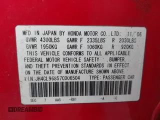 2007 Acura TSX with VIN JH4CL96857C006504, listed as a IAAI auction lot 42656315 with 181,301 mi miles and . Bid and sale history available at DreamBid. Image 9.