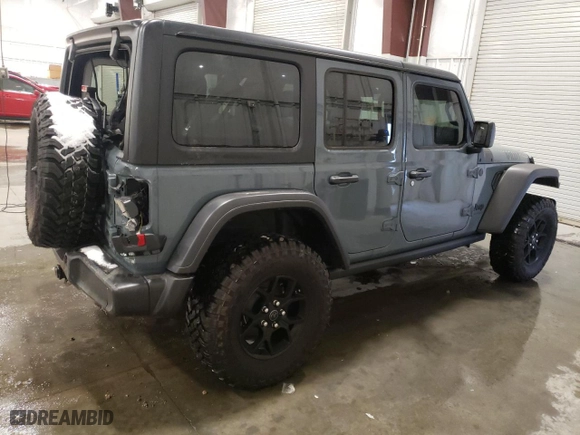 2024 Jeep Wrangler Sport with VIN 1C4PJXDG0RW346653, listed as a Copart auction lot 87248084 with 1,650 mi miles and Salvage Title. Bid and sale history available at carsss.com. Image 3.