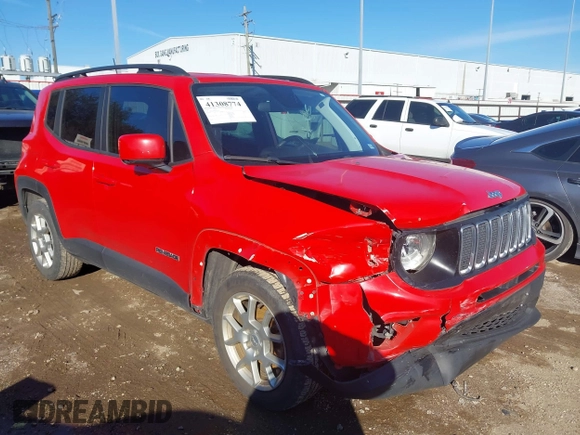 2019 Jeep Renegade Latitude with VIN ZACNJABB7KPK70313, listed as a IAAI auction lot 41308774 with 108,542 mi miles and . Bid and sale history available at DreamBid. Image 1.