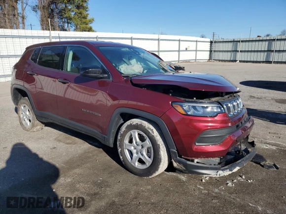 2022 Jeep Compass Sport z VIN 3C4NJDAB3NT215599, wystawiony jako Copart lot #86725414 z przebiegiem 38 298 mil mil oraz Szkoda całkowita • Salvage title. Historia ofert i sprzedaży dostępna na DreamBid. Obrazek 4.