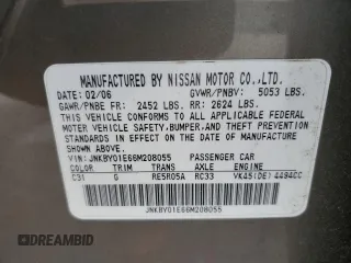 2006 Infiniti M45 with VIN JNKBY01E66M208055, listed as a Copart auction lot 70673254 with 144,719 mi miles and Salvage Title. Bid and sale history available at carsss.com. Image 12.