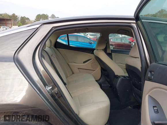 2015 Kia Optima LX with VIN 5XXGM4A74FG401418, listed as a IAAI auction lot 41899008 with 125,812 mi miles. Bid and sale history available at carsss.com. Image 8.
