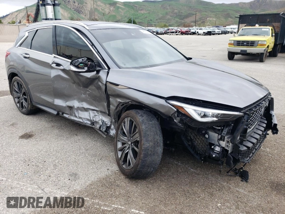 2020 Infiniti QX50 Essential z VIN 3PCAJ5M16LF113796, wystawiony jako Copart lot #48614265 z przebiegiem Nie podano mil oraz Szkoda całkowita • Salvage title. Historia ofert i sprzedaży dostępna na DreamBid. Obrazek 4.