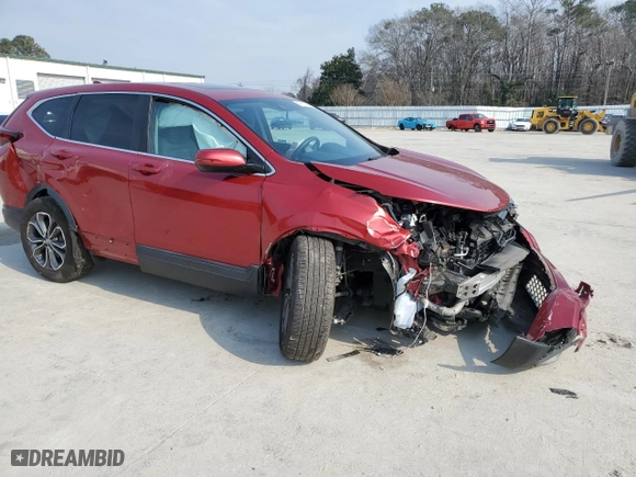 2020 Honda CR-V EX with VIN 2HKRW1H55LH408464, listed as a Copart auction lot 44129795 with 58,755 mi miles and Salvage Title. Bid and sale history available at carsss.com. Image 4.