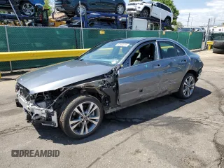2021 Mercedes-Benz C 300 with VIN W1KWF8EB4MR612064, listed as a Copart auction lot 62500015 with 48,407 mi miles and Salvage title. Bid and sale history available at DreamBid. Image 1.