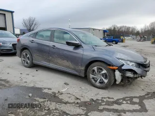 2020 Honda Civic Sedan LX with VIN 19XFC2F68LE215226, listed as a Copart auction lot 50293485 with 57,763 mi miles and Salvage Title. Bid and sale history available at carsss.com. Image 4.